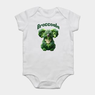 Broccoala, Koala Bear Made of Broccoli visual pun design Baby Bodysuit